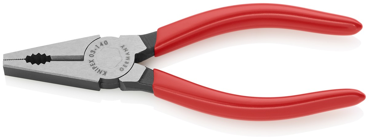KNIPEX 03 01 140 Combination Pliers 140 mm black atramentized with plastic coating polished