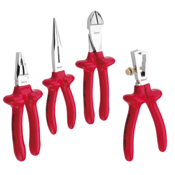 Bộ kìm an toàn 1,000 V 4 mảnh, nhúng