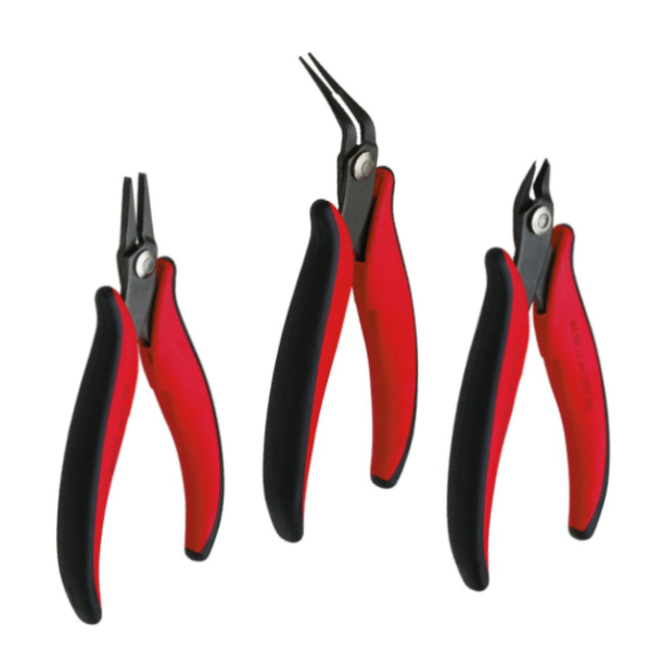 Bộ kìm điện tử 3 món, thép công cụ phẳng