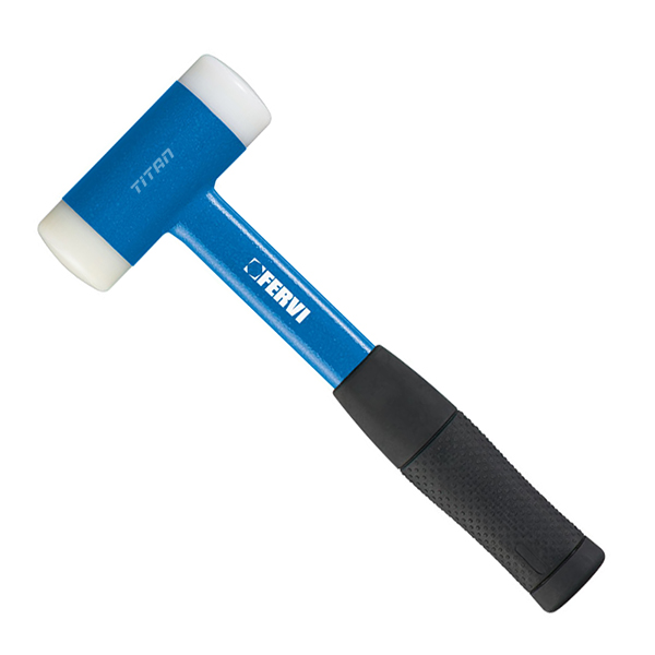 Búa nhựa chống nảy 2 đầu FERVI 0840, đường kính đầu búa 40-60mm, cán sắt bọc cao su