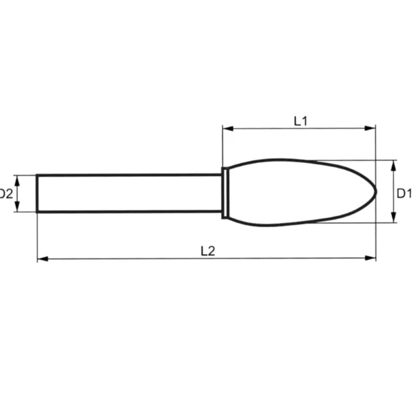 Mũi mài hợp kim đầu trụ Ø8x20mm  FERVI H08SC6, chuôi 6mm, lưỡi mài đơn thumbnail 2