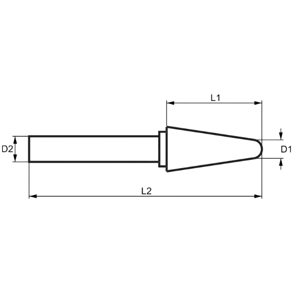 Mũi mài Tungsten Carbide phủ kim cương Ø3mm Fervi L03DC3, đầu dạng trái thông, chuyên cho thép, inox, gang thumbnail 2