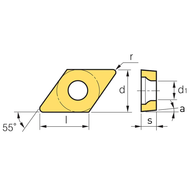 Mảnh dao tiện hợp kim hình thoi 55° FERVI DCMT thumbnail 2