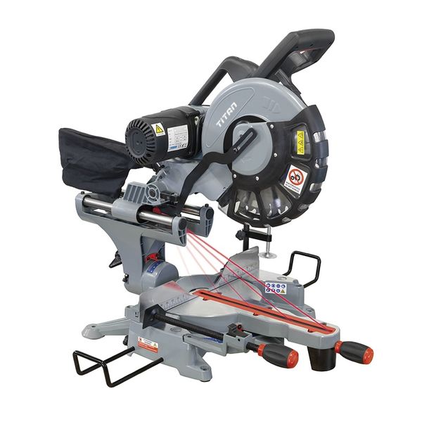 Máy cưa đứng góc nghiêng FERVI 0871 tổ hợp với laser định hướng