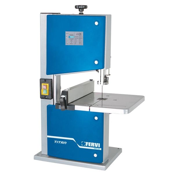 Máy cưa gỗ FERVI 0302/200 kiểu máy băng, bàn gia công điều chỉnh