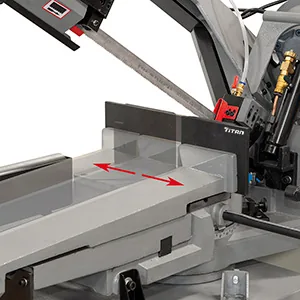 Máy cưa băng kim loại FERVI 0230, cấp phôi bằng thủy lực