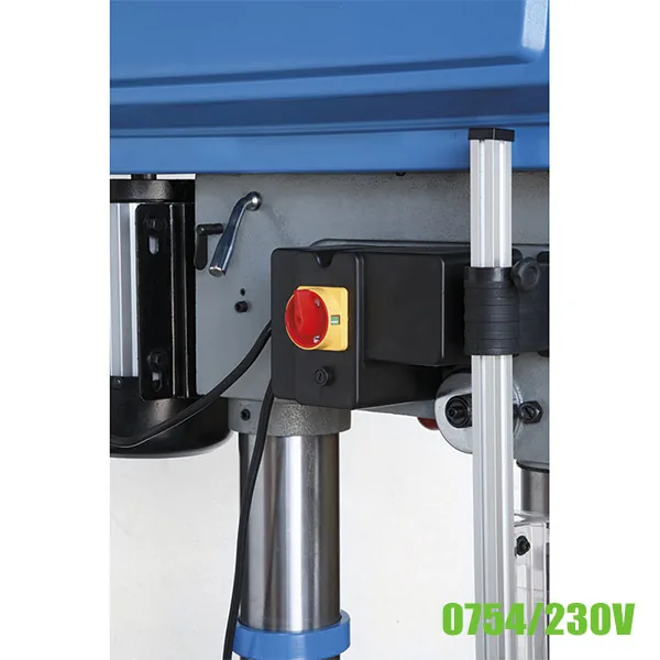 Máy khoan đứng sàn truyền đai FERVI 0754-230V, khoan thép Ø28 mm, côn MT4, bầu kẹp 5–20 mm, 230 V thumbnail 3