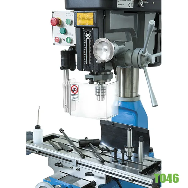 Máy khoan phay FERVI T046, truyền đai, khoan thép Ø32 mm, côn MT3, 230 V thumbnail 2