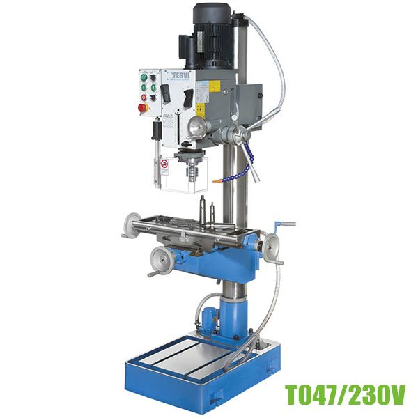 Máy khoan, phay T047/230V hành trình 130mm, bàn máy 585x190mm
