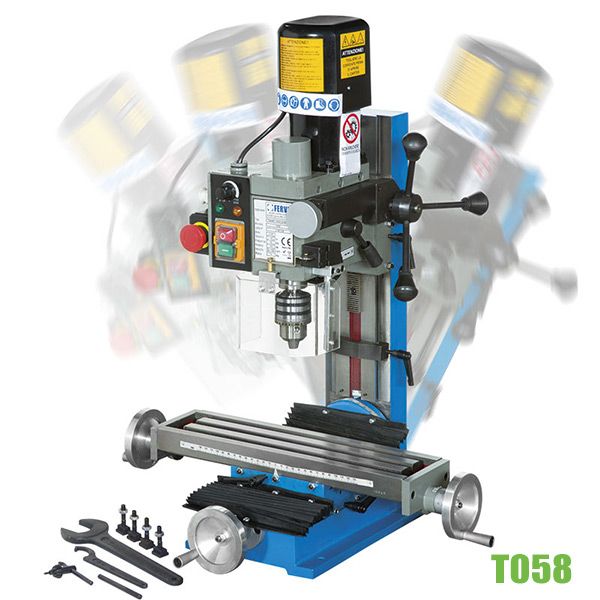Máy khoan, phay mini T058 hành trình 50mm, khoan thép ∅13mm