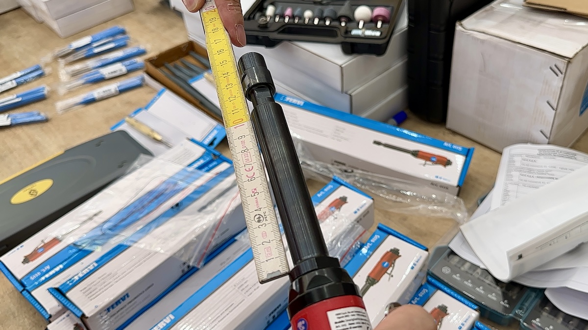 FERVI 0115 máy mài trụ khí nén nhỏ gọn trọng lượng 0,7 kg