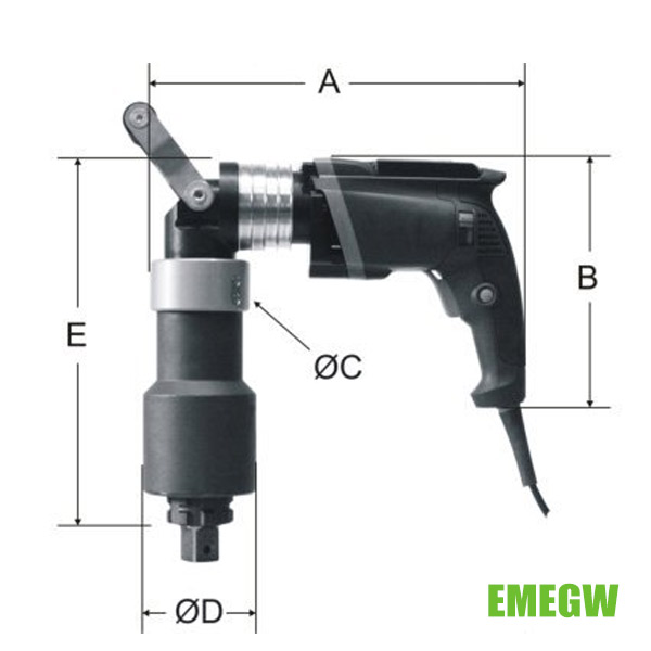 Máy siết bulông bằng điện EMEGW đầu cong 90 độ, momen 8000Nm thumbnail 4