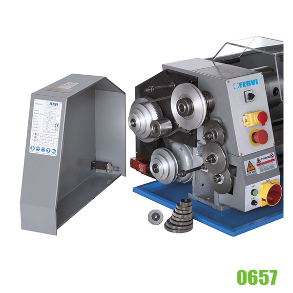 Máy tiện mini để bàn 0657, độ dài phôi max 500mm, công suất 550W Fervi thumbnail 2