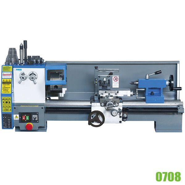 Máy tiện mini để bàn FERVI 0708, độ dài phôi max 520mm