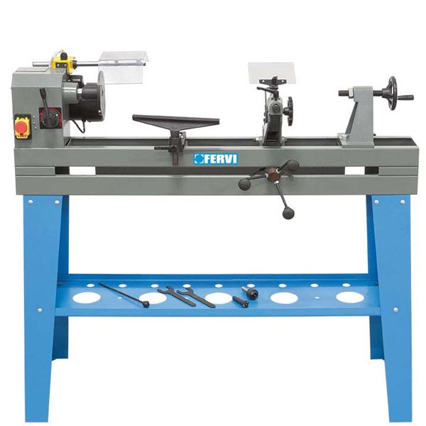 Máy tiện gỗ FERVI 0648, có chức năng sao chép, công suất 750W