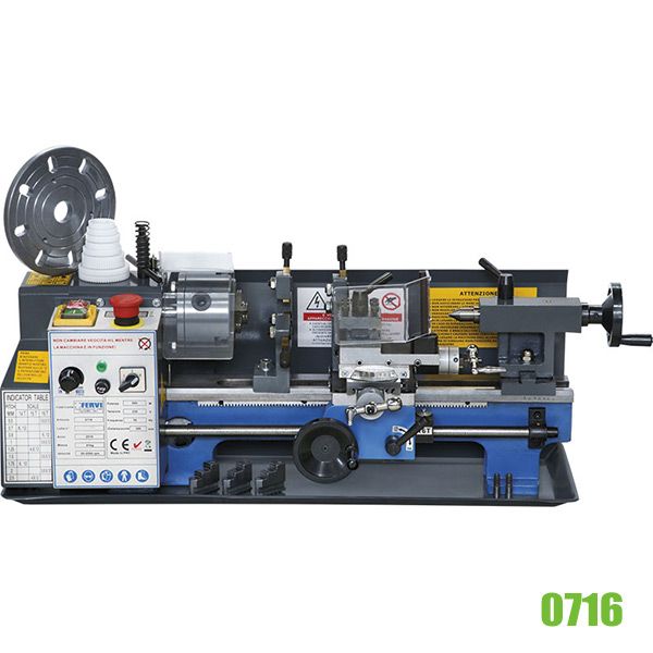 Máy tiện mini FERVI 0716 mâm cặp ∅100mm, chiều cao trục 90mm