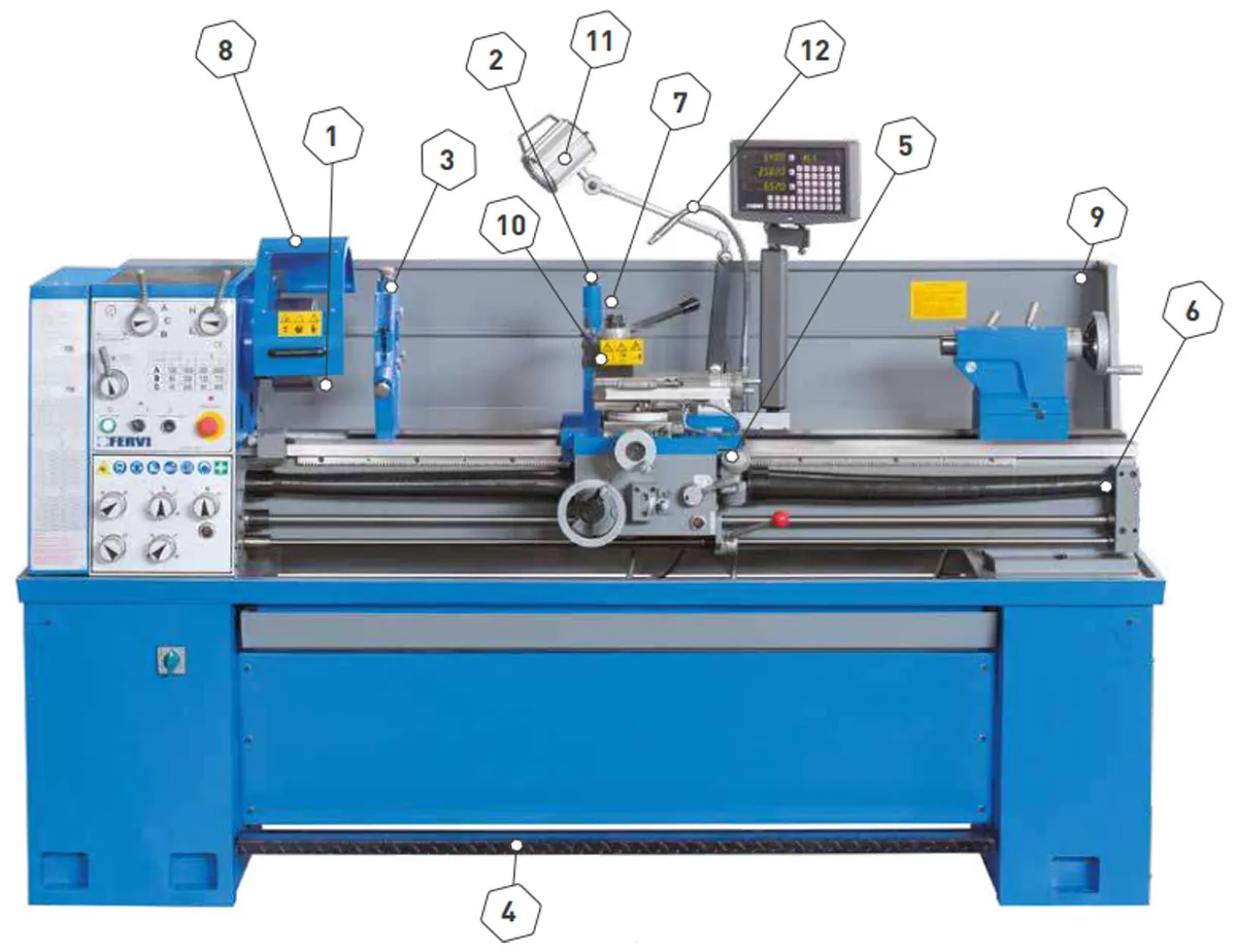 cấu tạo máy tiện T070/400V3A15