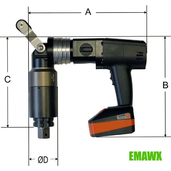 Máy xiết bulong EMAWX, đầu cong dẫn động bằng pin. thumbnail 2