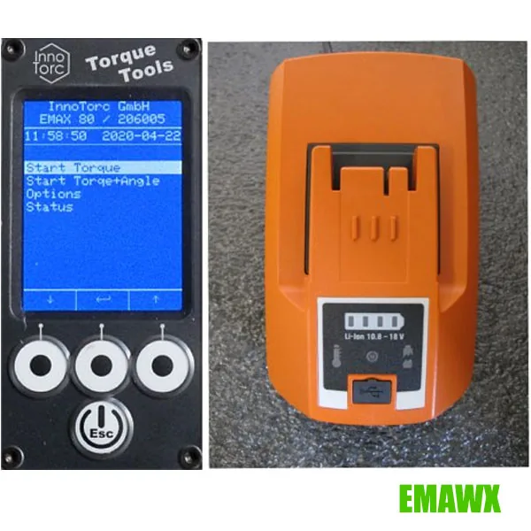 Máy xiết bulong EMAWX, đầu cong dẫn động bằng pin. thumbnail 3