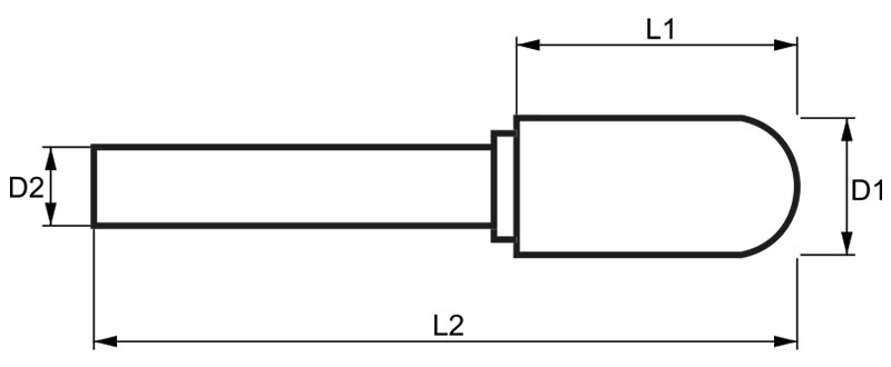 Mũi mài hình trụ đầu tròn FERVI CxDC, đường kính mũi Ø2-25mm
