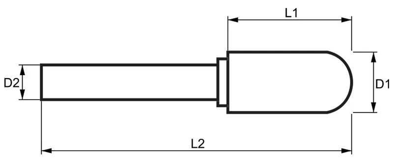 Mũi mài hình trụ đầu tròn FERVI CxDC, đường kính mũi Ø2-25mm
