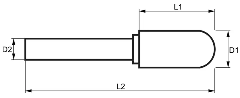 Mũi mài hình trụ đầu tròn FERVI CxSC, đường kính Ø2-16mm