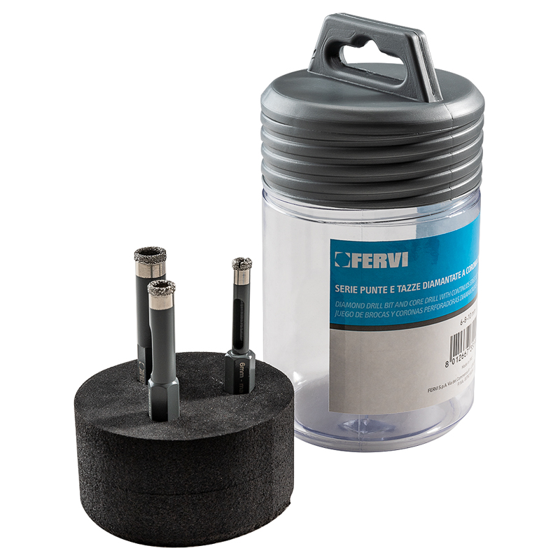 DIAMOND DRILL BIT AND CORE DRILL WITH CONTINUOS EDGE SET