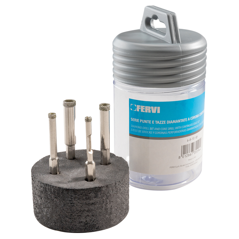 Bộ mũi khoan kim cương với cạnh liên tục