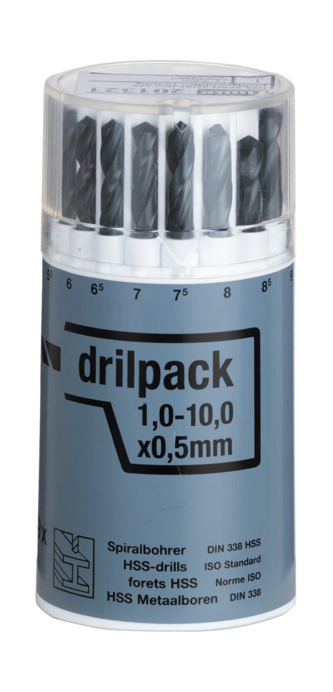 Bộ mũi khoan xoắn, HSS-R, 19 cái, thiếc