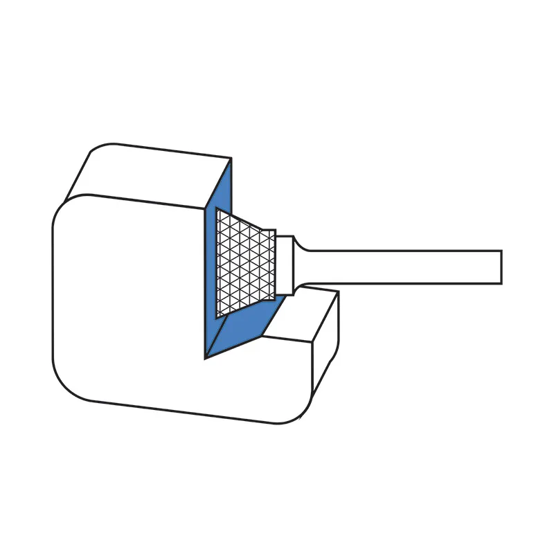 Single cut rotary burr Ø16mm FERVI N16SC6, Tungsten Carbide, inverted cone shape, 6mm shank, 58mm length thumbnail 3