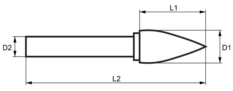 Mũi mài hợp kim FERVI GxDC Ø3-19mm, hình quả thông đầu nhọn