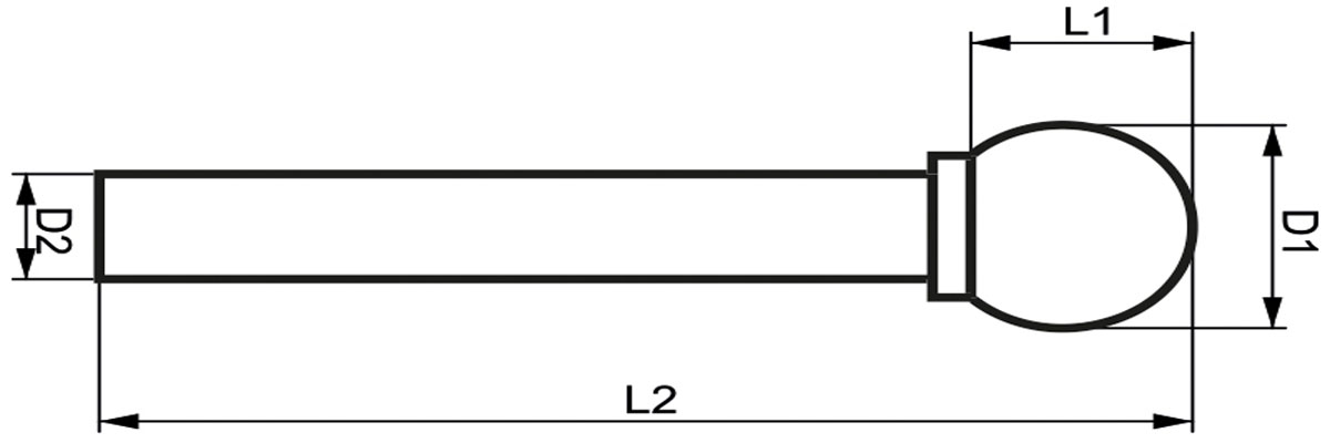 Bản vẽ kỹ thuật D12DC6 Mũi doa hợp kim hình cầu