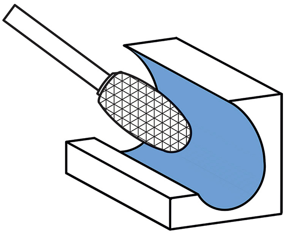 Mũi mài hợp kim Fervi ExDC, Ø8-16mm, hình quả thông đầu tròn