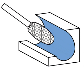 Mũi mài hợp kim hình quả thông FERVI EXSC, mài rãnh tròn.