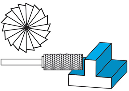 Mũi mài trụ cán dài FERVI BXSCXL, cho mặt phẳng, góc vuông.