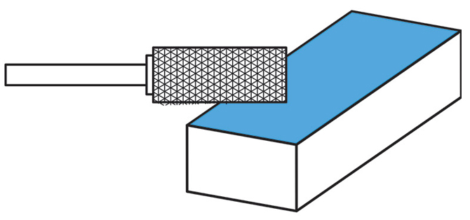 Mũi mài trụ FERVI A12AL6 dùng cho mài phẳng bề mặt nhôm.