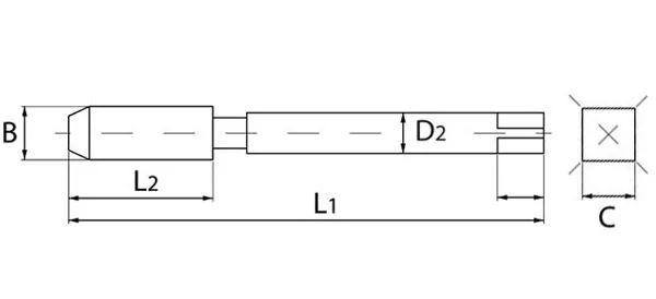 Mũi taro máy FERVI M002/V, ren trong. Chuẩn DIN 376/B