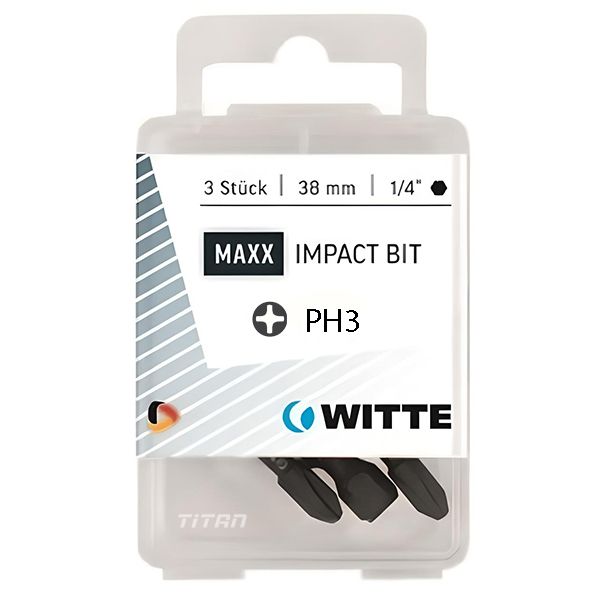 Mũi vít đóng PH3 chuôi lục giác 1/4 inch WITTE 428557