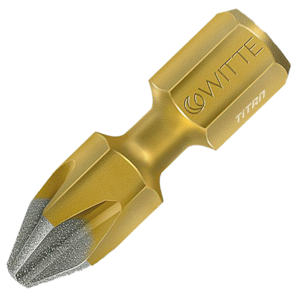 Mũi vặn vít bake inox WITTE 27972, phủ kim cương, chuôi lục giác