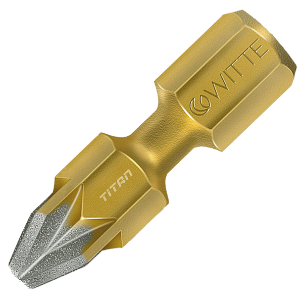 Mũi vít hoa thị phủ kim cương WITTE 28012, thân lục lăng phủ TiN