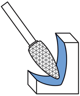 Mũi mài hình quả thông đầu tròn FxDC, đường kính Ø3 - 19mm