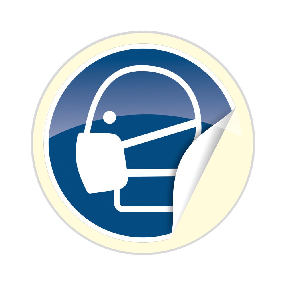 Nhãn bắt buộc, Ø 200 mm "Chỉ vào cửa với khẩu trang!"