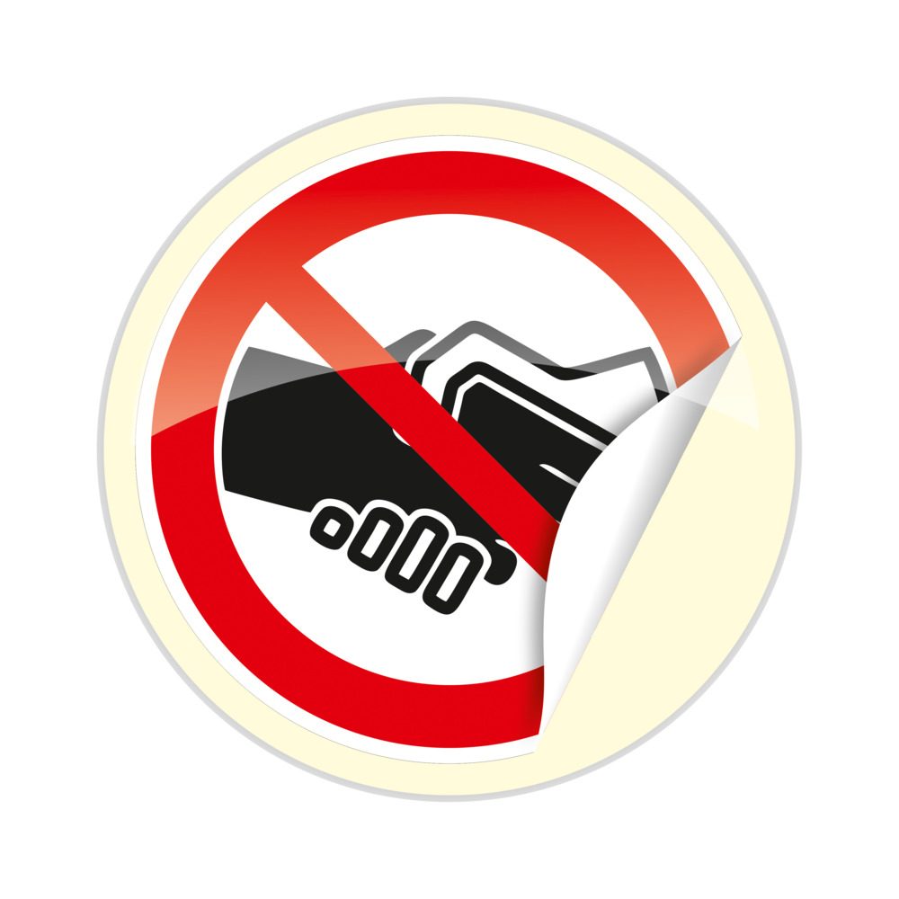 Nhãn cấm Ø 200 mm "Không bắt tay!"