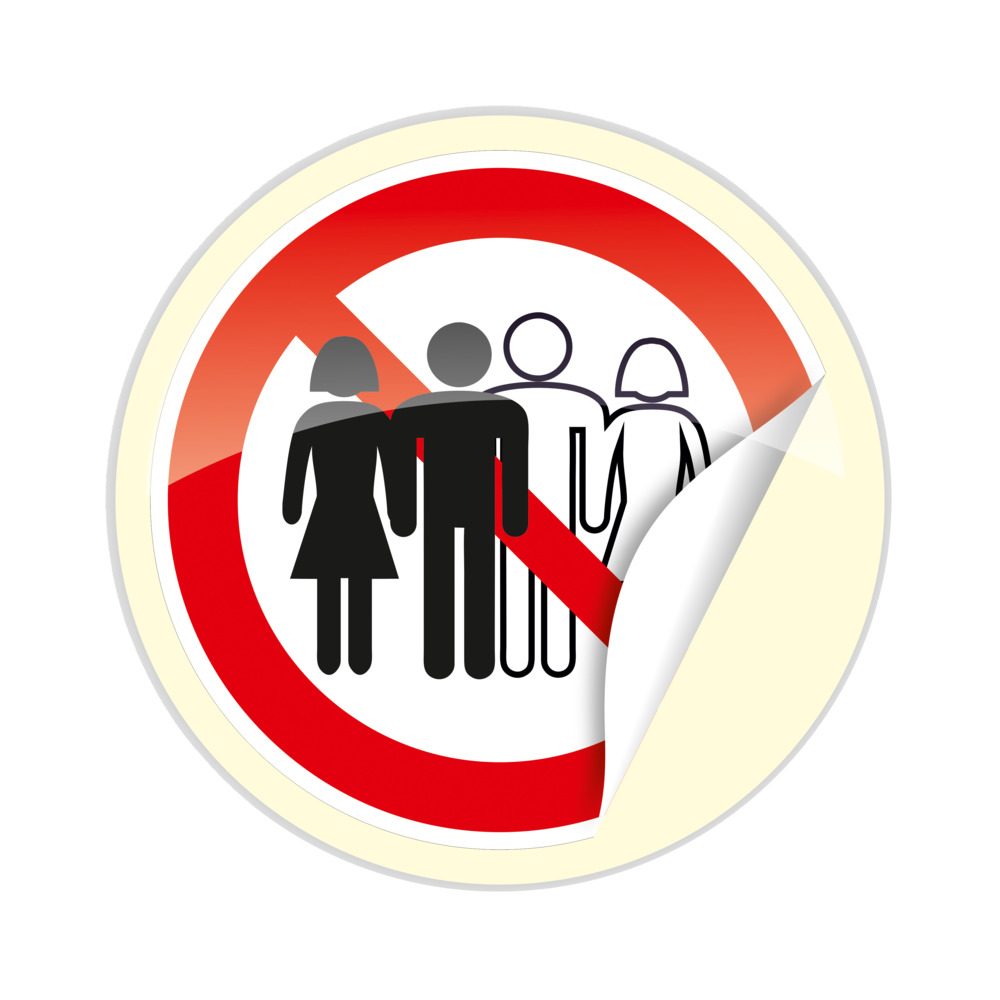 Nhãn cấm Ø 200 mm "Cấm nhóm người!"