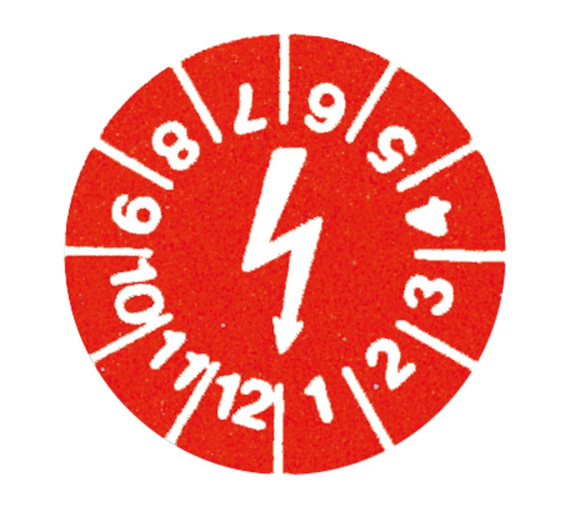 Nhãn kiểm tra đỏ "Blitz", Ø- 30 mm, 108 miếng mỗi quyển