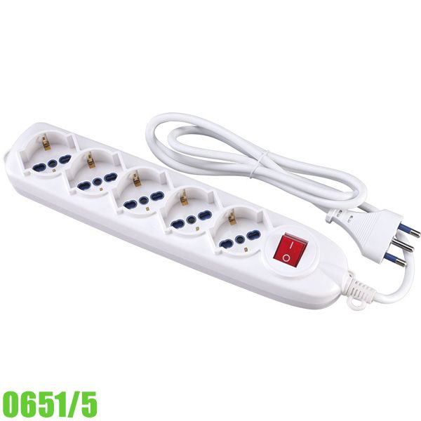 Ổ cắm điện 5 lỗ dây 1,5 mét - FERVI 0651/5