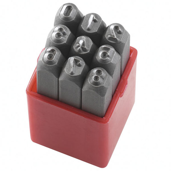 Bộ đục số FERVI P012-N, bao gồm 9 ký số độ cứng 58-60HRC
