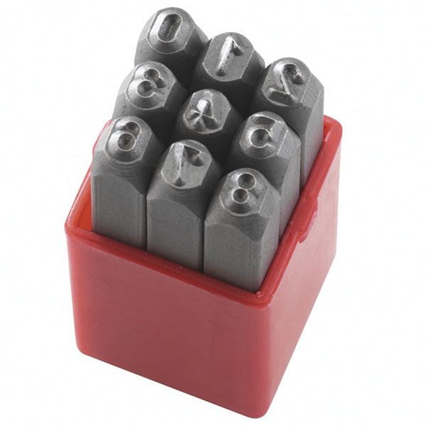 Bộ đục số FERVI P012-N, bao gồm 9 ký số độ cứng 58-60HRC