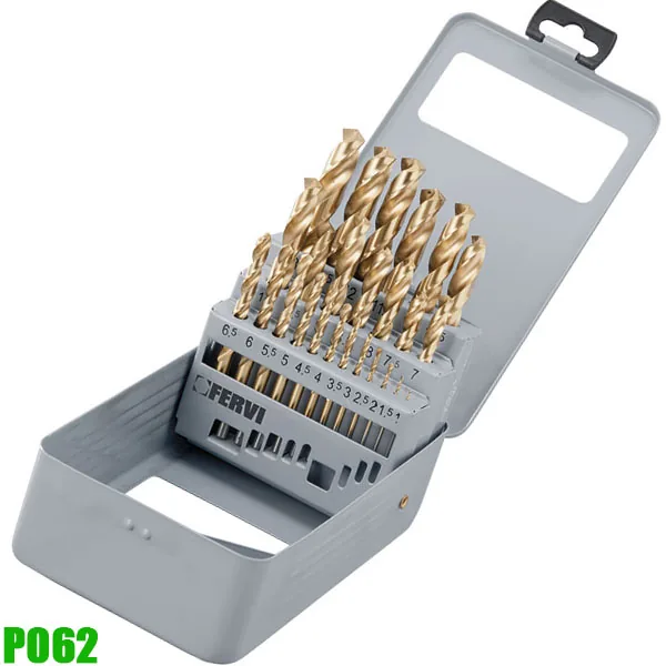 Bộ mũi khoan FERVI P062 dùng cho kim loại 25 chi tiết 1-13 mm thumbnail 2