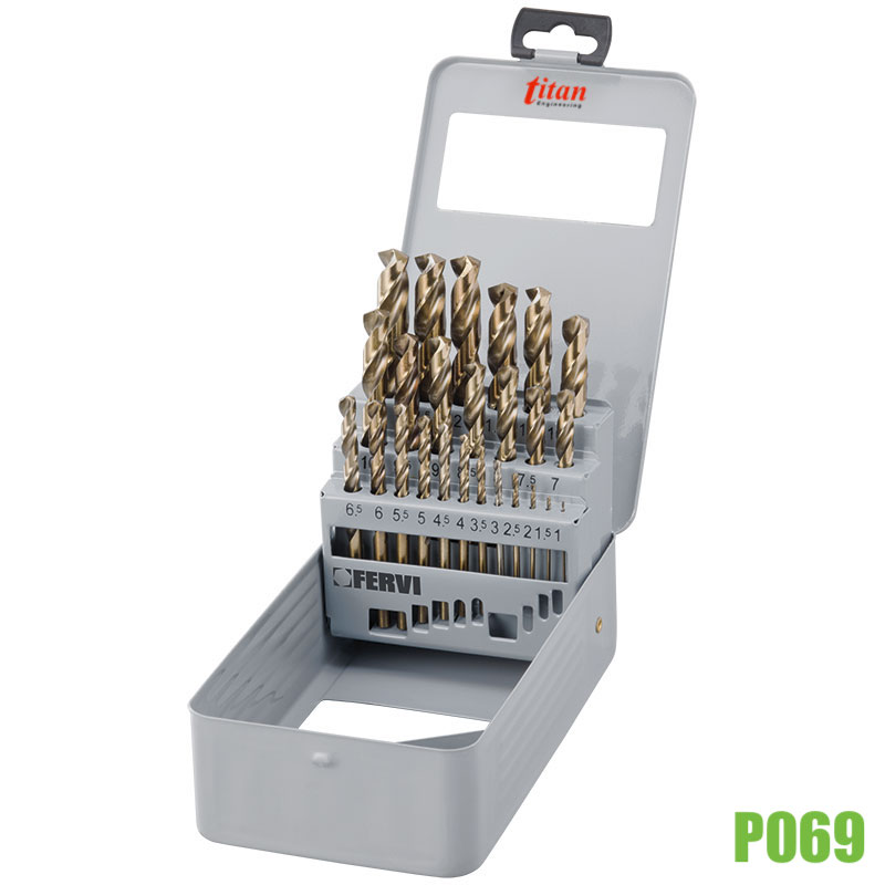 Bộ mũi khoan hợp kim 25 chi tiết từ 1 đến 13mmm, HSS-Co. Fervi P069 thumbnail 2